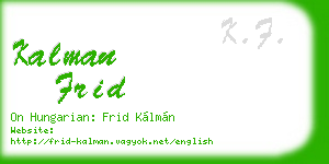 kalman frid business card
