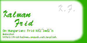 kalman frid business card